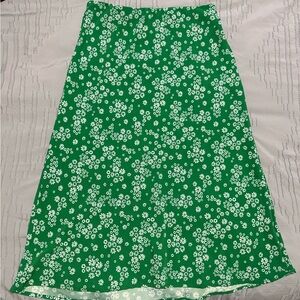 Rachel Zoe Green Floral A-Line Skirt